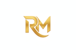 Gold 'RM' logo on a white  background