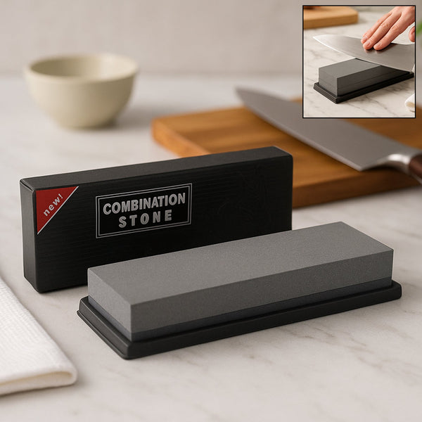 Silicon Carbide German Combination Stone, Dual Sided Stone for Knife and Tools Sharpening with Safety Case